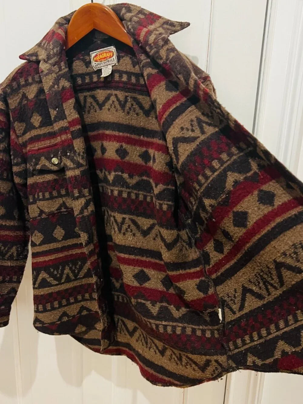 Vintage Southwestern PARAGRAFF Wool Blend Southwest Shirt Jacket Shacket